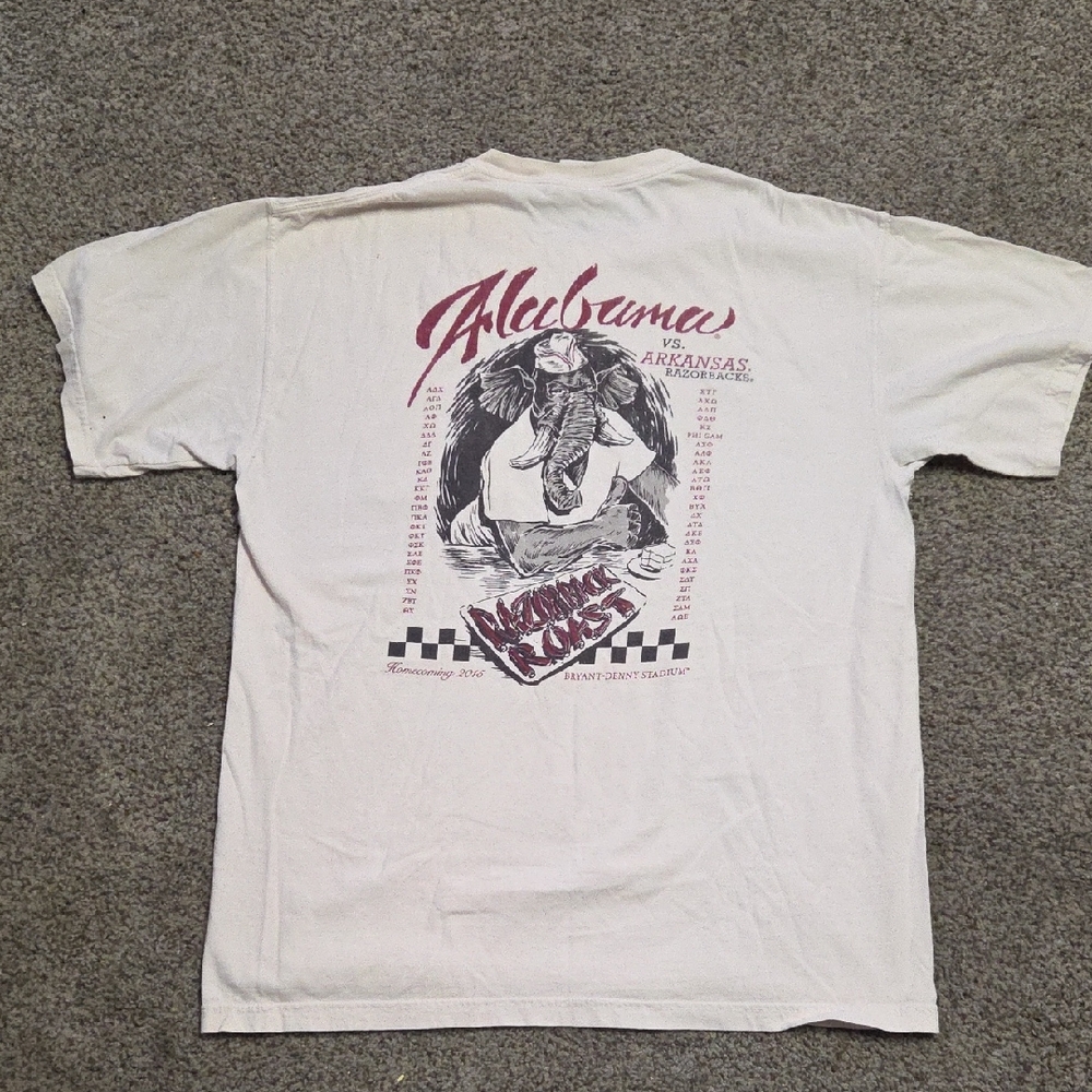 Vintage ALABAMA VS ARKANSAS 2015 Graphic Men's T-Shirt Size L